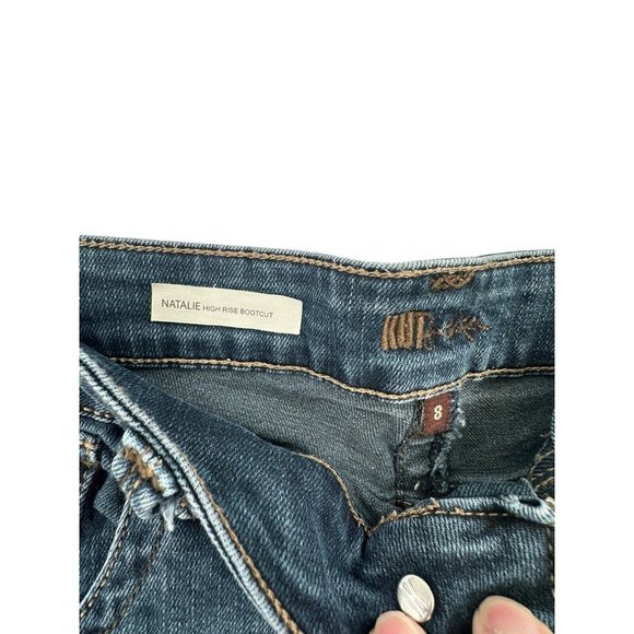 Kut From the Kloth Natalie High Rise Bootcut Blue Denim Jeans Size 8 - Picture 3 of 10